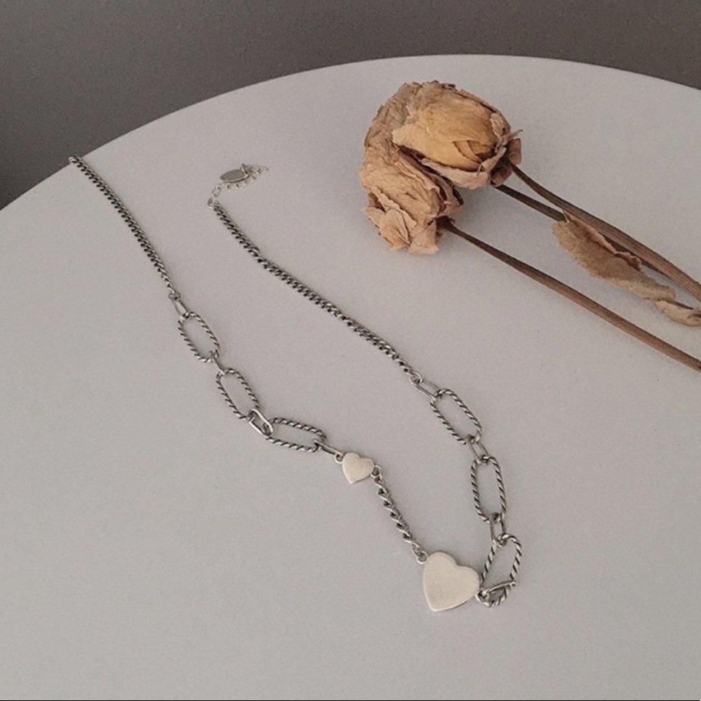 NEW 925 STERLING SILVER HEART NECKLACE, NICE NECKLACE, CUTE NECKLACE - Picture 6 of 9